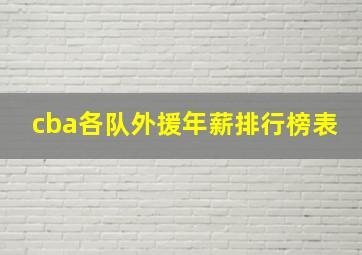 cba各队外援年薪排行榜表