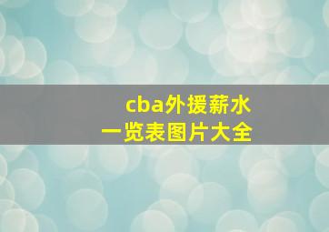 cba外援薪水一览表图片大全