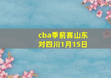 cba季前赛山东对四川1月15日