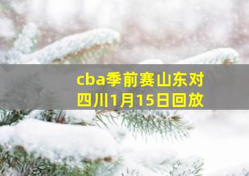 cba季前赛山东对四川1月15日回放