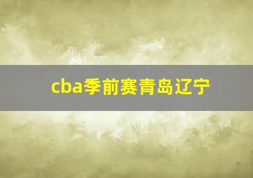 cba季前赛青岛辽宁