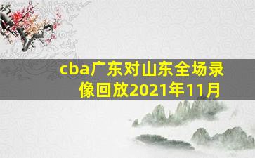 cba广东对山东全场录像回放2021年11月