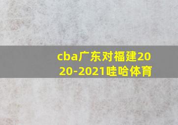 cba广东对福建2020-2021哇哈体育