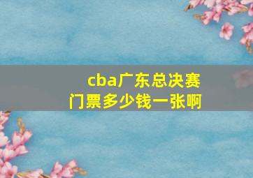 cba广东总决赛门票多少钱一张啊