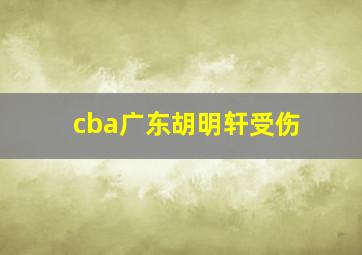 cba广东胡明轩受伤