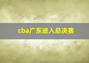 cba广东进入总决赛