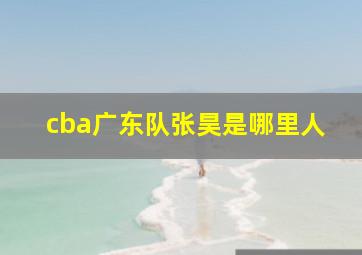 cba广东队张昊是哪里人