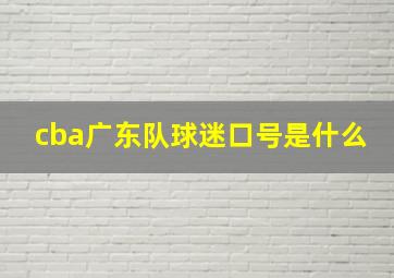 cba广东队球迷口号是什么