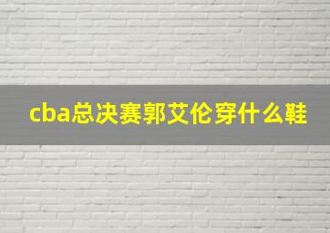 cba总决赛郭艾伦穿什么鞋