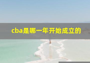 cba是哪一年开始成立的