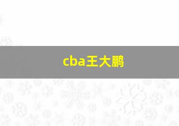 cba王大鹏