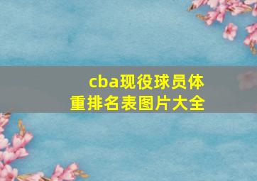 cba现役球员体重排名表图片大全