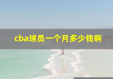 cba球员一个月多少钱啊