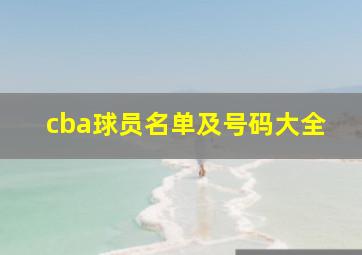 cba球员名单及号码大全