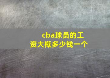 cba球员的工资大概多少钱一个