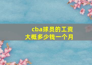 cba球员的工资大概多少钱一个月