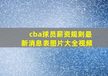 cba球员薪资规则最新消息表图片大全视频