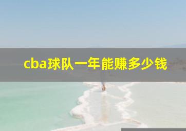 cba球队一年能赚多少钱