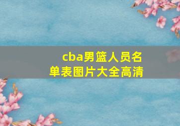 cba男篮人员名单表图片大全高清