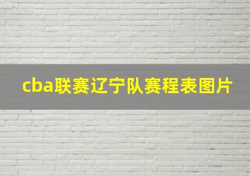 cba联赛辽宁队赛程表图片