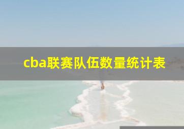 cba联赛队伍数量统计表