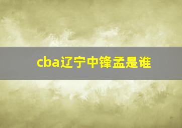 cba辽宁中锋孟是谁