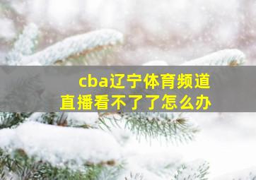 cba辽宁体育频道直播看不了了怎么办