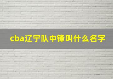 cba辽宁队中锋叫什么名字