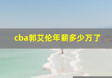 cba郭艾伦年薪多少万了