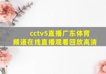 cctv5直播广东体育频道在线直播观看回放高清