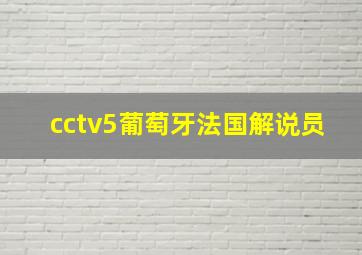 cctv5葡萄牙法国解说员