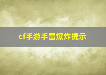 cf手游手雷爆炸提示