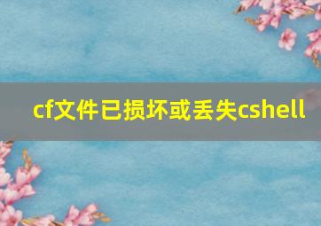 cf文件已损坏或丢失cshell