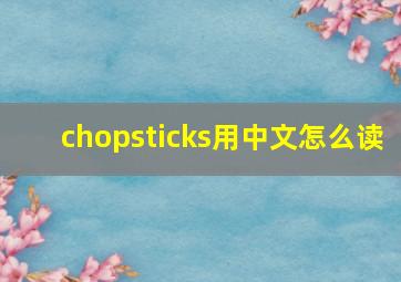 chopsticks用中文怎么读