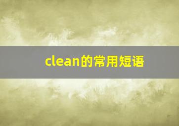 clean的常用短语