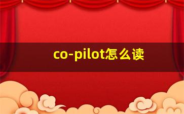 co-pilot怎么读