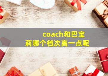 coach和巴宝莉哪个档次高一点呢