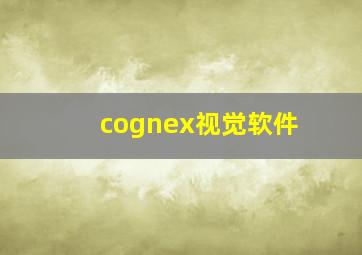 cognex视觉软件