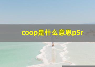 coop是什么意思p5r