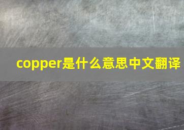 copper是什么意思中文翻译