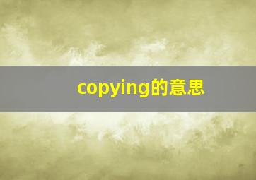 copying的意思