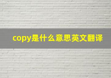 copy是什么意思英文翻译