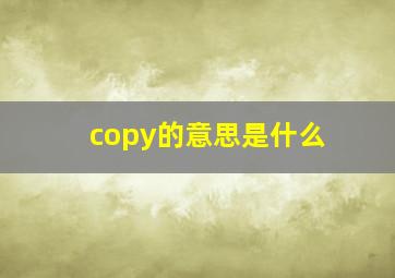 copy的意思是什么