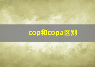 cop和copa区别