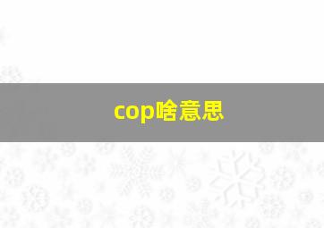 cop啥意思