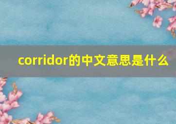 corridor的中文意思是什么