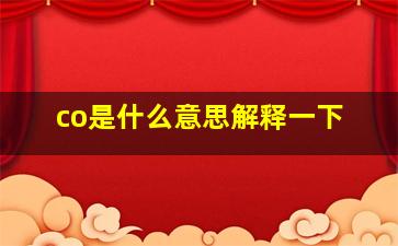 co是什么意思解释一下