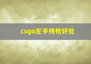 csgo左手持枪好处