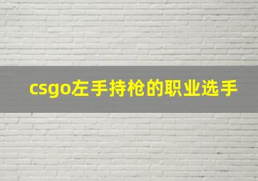 csgo左手持枪的职业选手