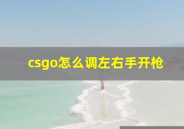 csgo怎么调左右手开枪